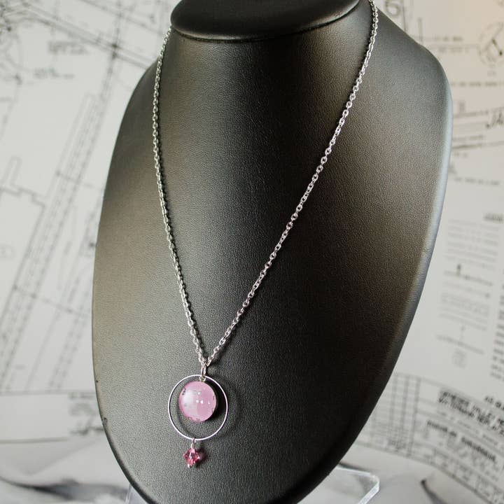 Pink Orb Necklace for wholesale by Circuit Breaker Labs