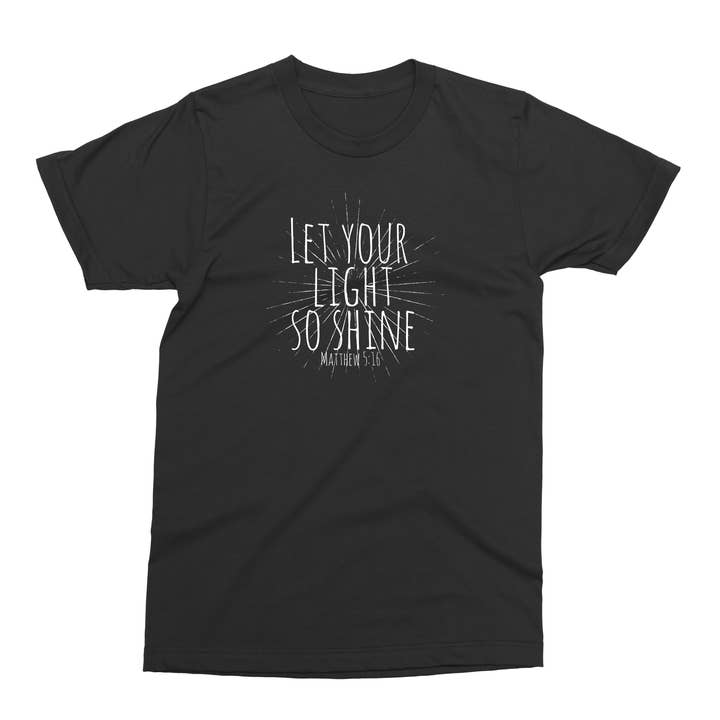 Matthew 5:16 "Shine" Youth Unisex Tee for wholesale by The Talking Shirt