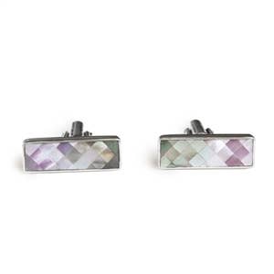 Pink and Gray Mother of Pearl Bar Cufflinks for wholesale by Great Falls Jewelry