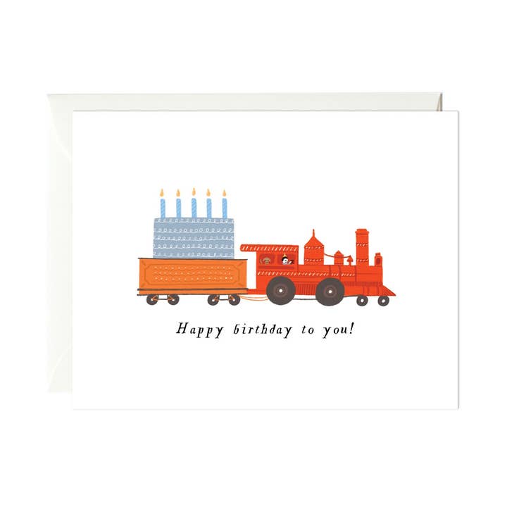Birthday Train Card for wholesale by Paula & Waffle