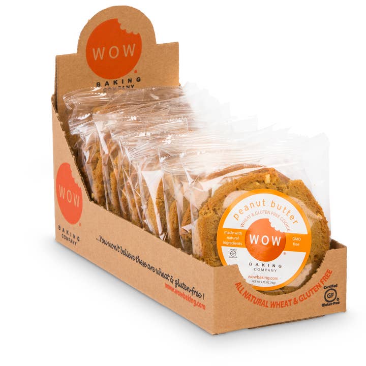 WOW Baking Company - Wholesale Cookie - Gluten-Free Peanut Butter Cookie Bakery Singles