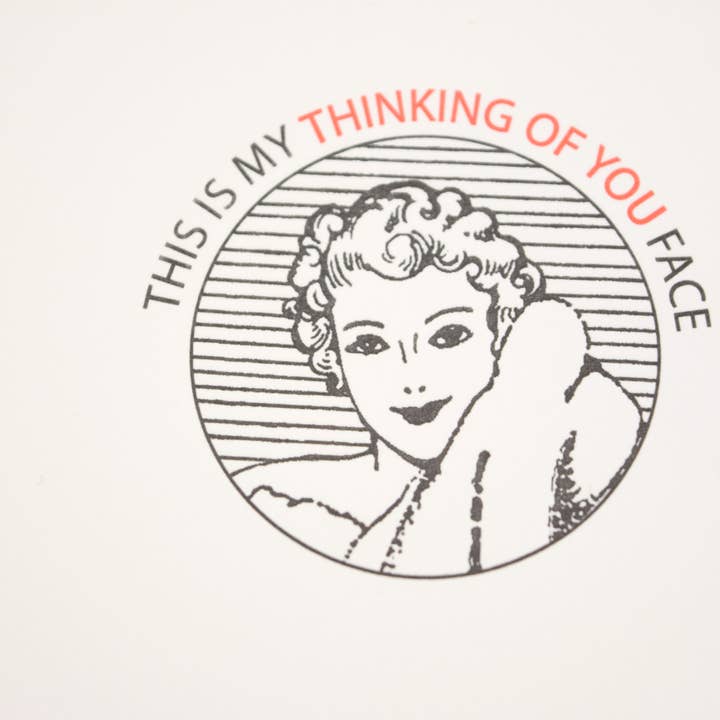 Oddball Press LLC - Wholesale Thinking of You Card - Happy Face Gal Card1