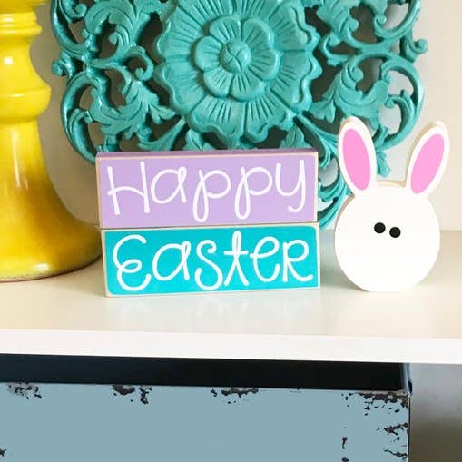 Happy Easter Bunny Blocks for wholesale by Crafts With a Side of You LLC