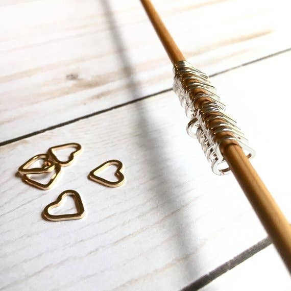 Laura Hand Knits - Wholesale Knitting/Crochet Supplies - 10 - Medium Heart Stitch Markers - Set of 10