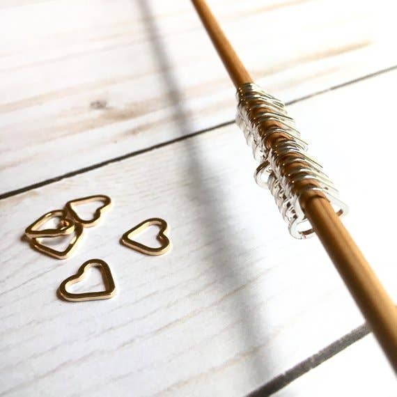 Metal Crochet Stitch Markers For DIY Knitting Heart Shaped Stitch