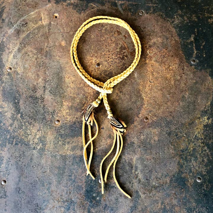 ASTALI - Wholesale Hat Accessory - Women's - Leather Wrap Accessory - Gold, Bracelet/Lariat/Hatband0