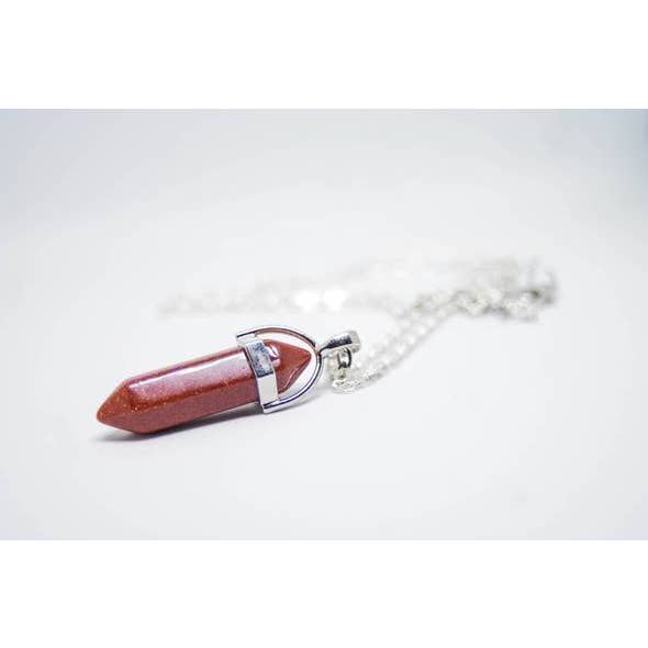 Cordon en cuir - Collier pierre d'or pour la vente par Foxfire Stones