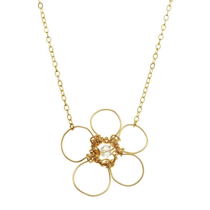 Small Flower Bead Necklace for wholesale by Anne Woodman Jewelry Design