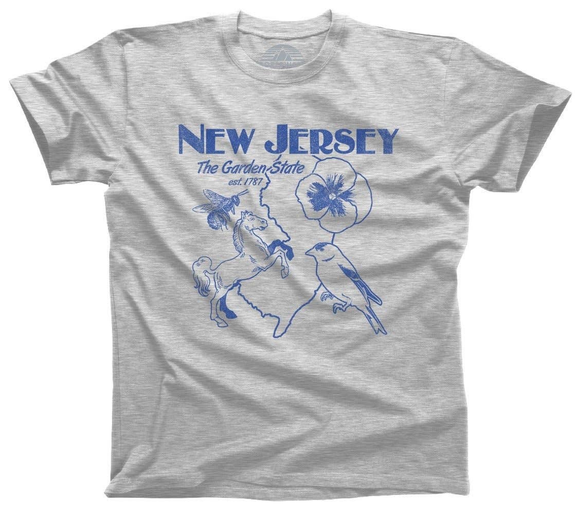 Boredwalk - Wholesale Screen Printed T-Shirt - Men's - Men's New Jersey T-Shirt Retro Garden State1