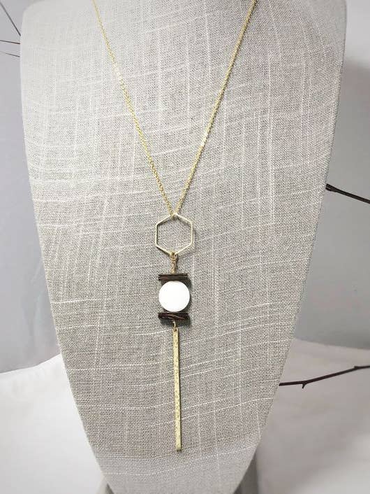 Seasons Change Necklace - Pearl and Wood for wholesale by Fearless Memories Jewelry