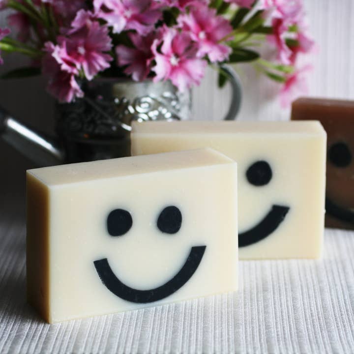 Organic Always Smile Handmade Soap (Apple & Rose Scent) 5.5oz for wholesale by One Leaf Soap