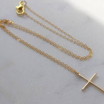 Laalee Jewelry - Wholesale Pendant/Charm Necklace - Gold Cross Necklace, Easter Gift, Religious, First Communion
