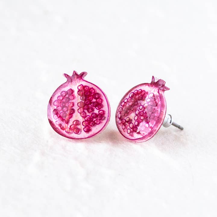 Poptone Co. - Wholesale Stud/Post Earrings - Pomegranate Fruit Stud Earrings3