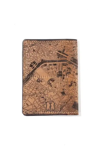 Tactile Craftworks - Wholesale Passport Case - Unisex - Paris Map Passport Wallet1