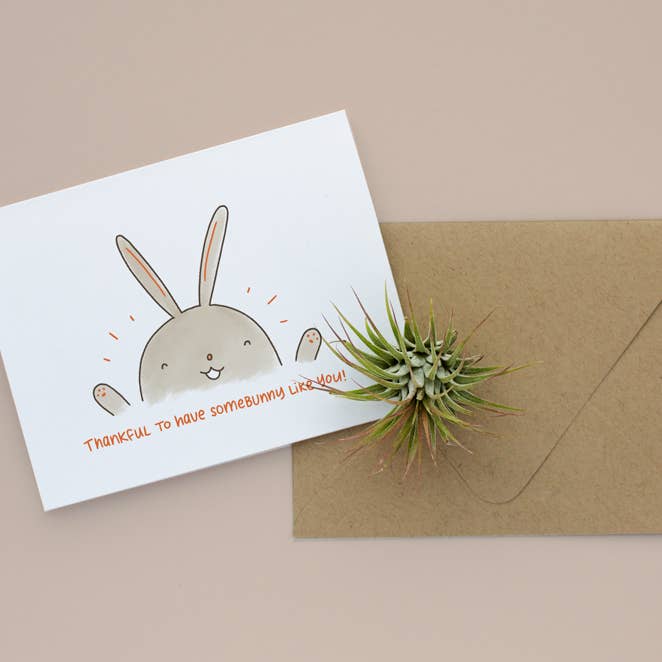 Itscathywu – Großhandel Dankeskarten – Dankeschön-Karte mit Dankeschön-Aufschrift „Thanful to Have Somebunny Like You“