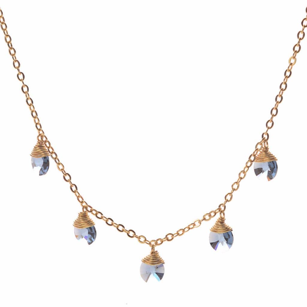 Less is More – Engroshandel Halskæde med vedhæng – Safir Swarovski Confetti halskæde (Guld eller Sølv)4