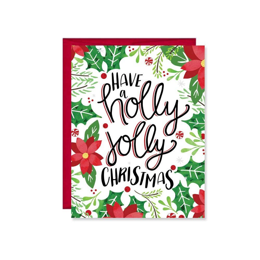 Pen & Paint - Wholesale Christmas Card - Holly Jolly Christmas Card