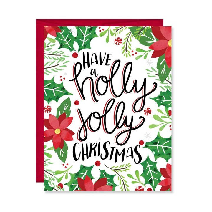 Pen & Paint - Wholesale Christmas Card - Holly Jolly Christmas Card0