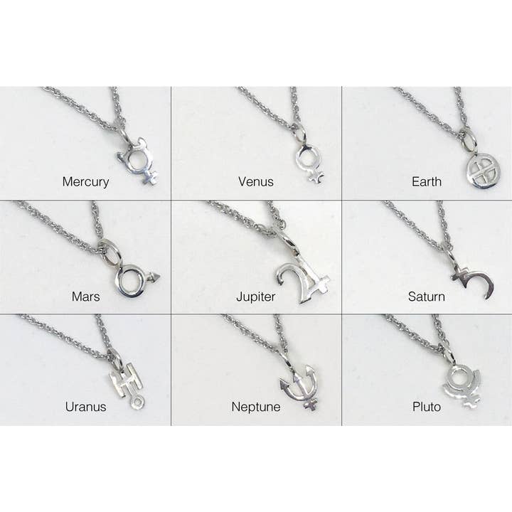 Sofia Ramsay - Wholesale Pendant/Charm Necklace - Planet Symbol Dainty Charm Necklaces in Sterling Silver12