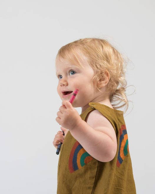 Akshu and Ing - Wholesale Jumpsuit - Baby - Mustard Rainbow Romper4