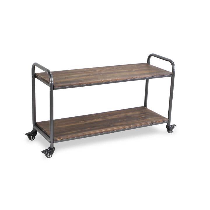 Lysan Tiered Wood Top Metal Frame Cart for wholesale by Cheungs Home Decor