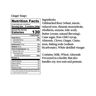 Unna Bakery - Wholesale Biscuit - Ginger Snaps Butter Cookie, traditional Christmas flavours2