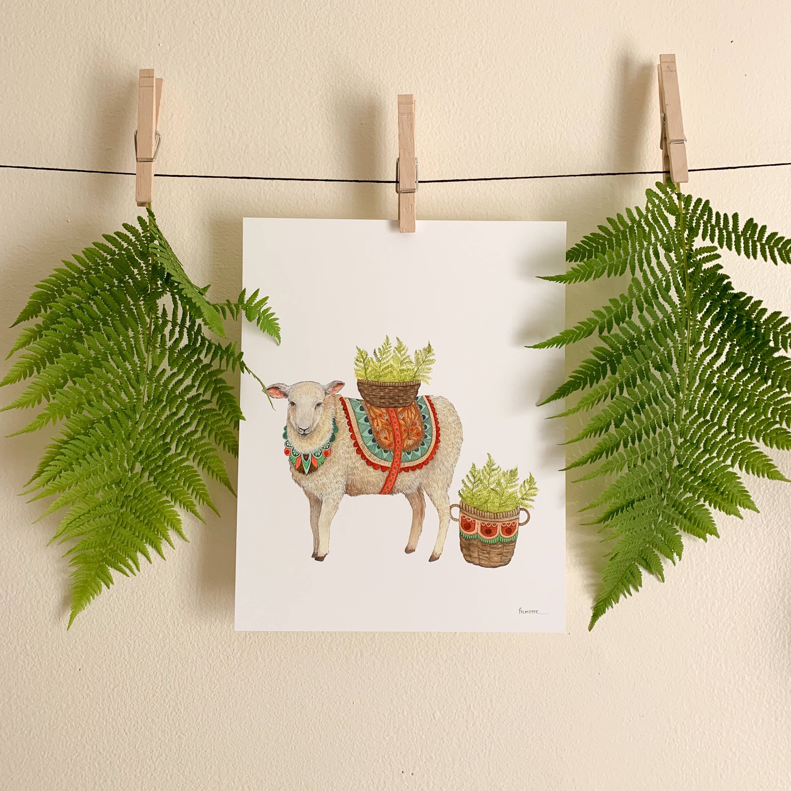 Polanshek of the Hills - Wholesale Art Print - 8"x10" Print - Flower Messenger: The Sheep1