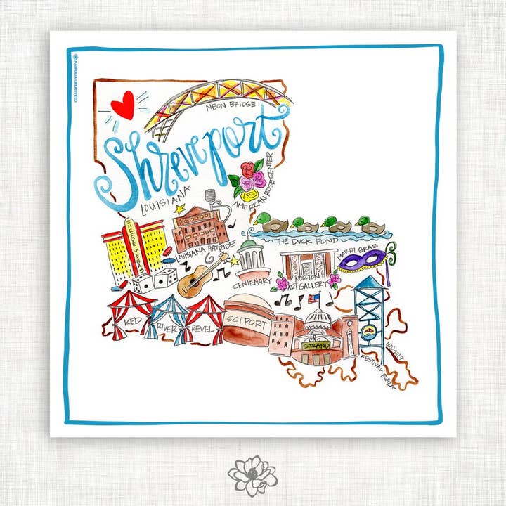 Shreveport Kitchen Towel for wholesale by Magnolia Creative Co.