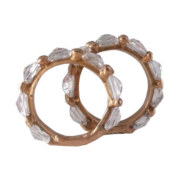 Pink Brass and CZ Orbita Ring for wholesale by Sweet 1985