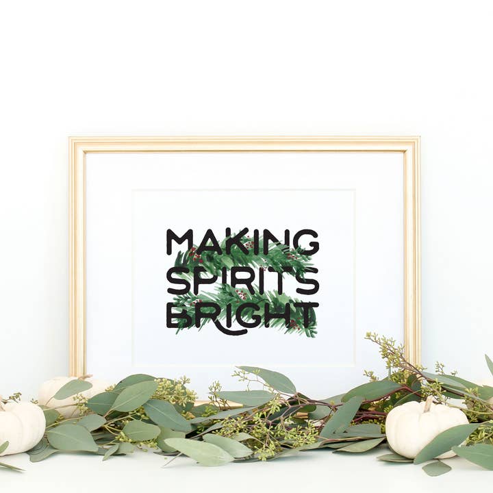 Making Spiritueux Impression artistique de Noël pour la vente par Paperfinch Design