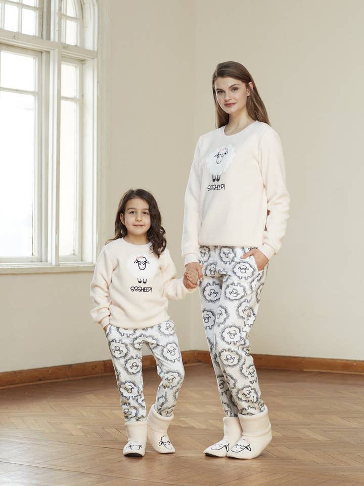 Mommy&Me Collection-Sheep Print Kids PJ Set for wholesale by MOOD PJMS