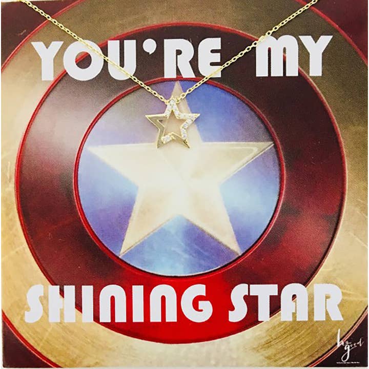 Collier en forme d'icône pavée d'étoile brillante pour la vente par Be the Good