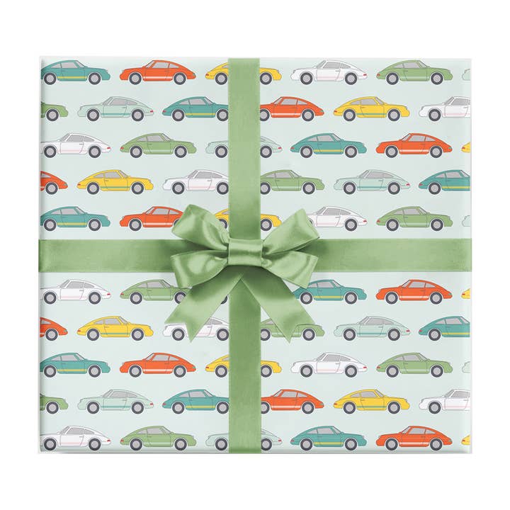 REVEL & Co. – wholesale Wrapping paper roll – SALE Sports Car Gift Wrap Roll (3 sheets/roll)