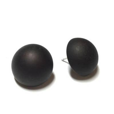 Black Frosted Retro Button Studs Earrings for wholesale by Leetie Lovendale