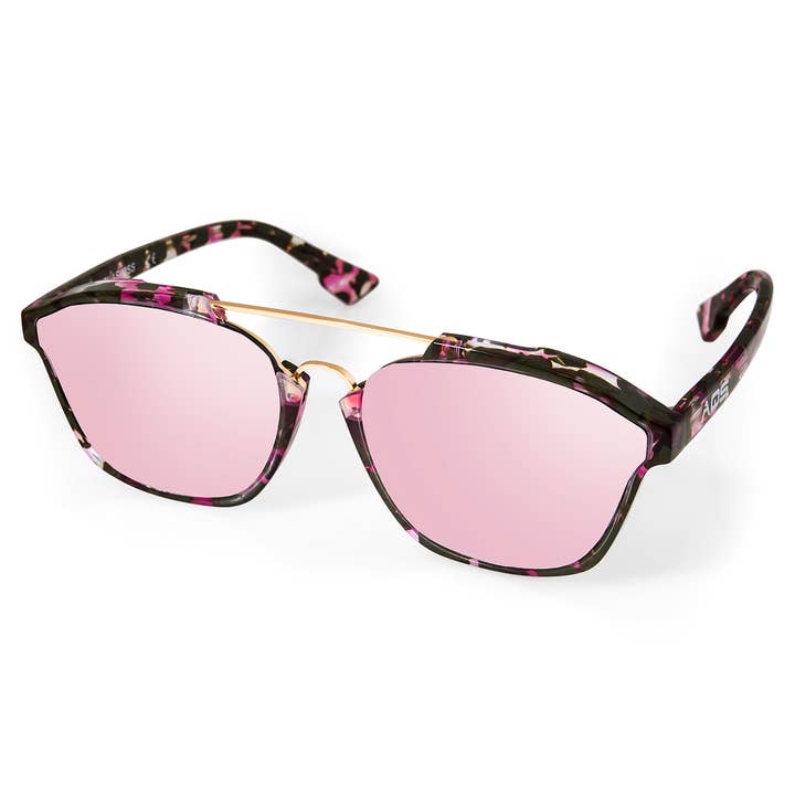 Rosa speglade Scottie solglasögon för wholesale av AQS Brand Inc.