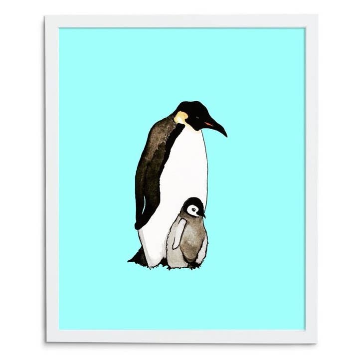 Wee Wild Ones - Wholesale Art Print - Kids & Baby - 8” x 10” Emperor Penguins Prints - Pink1