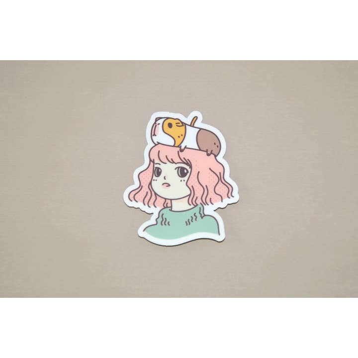 Noristudio - Wholesale Sticker - Guinea Pig Lady Vinyl Sticker2