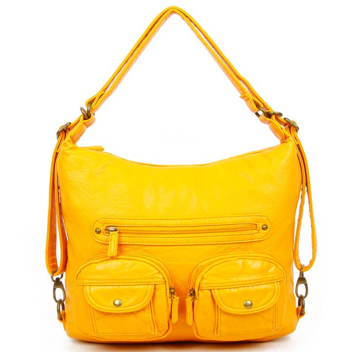 AMPERE CREATIONS - Wholesale Backpack - Women's - Convertible Soft Vegan Leather 3 in 1 Crossbody Backpack Bag21