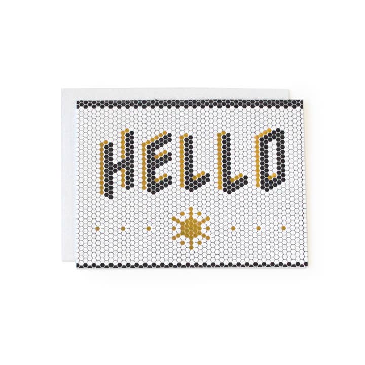 Hello Tile - Tarjeta de felicitación para venta al por mayor de Wild Ink Press
