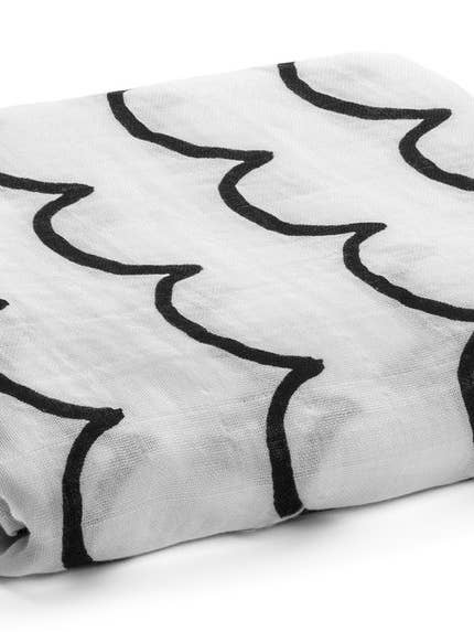 Organic Swaddle Blanket- Waves for wholesale by Modern Burlap
