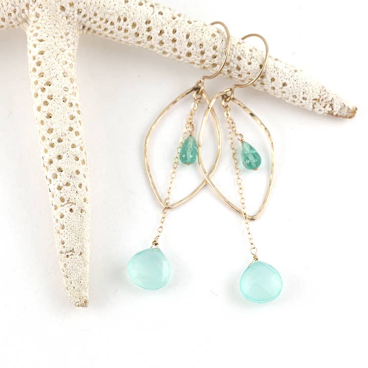 seascape marquis earrings for wholesale by Midori Jewelry Hawaii