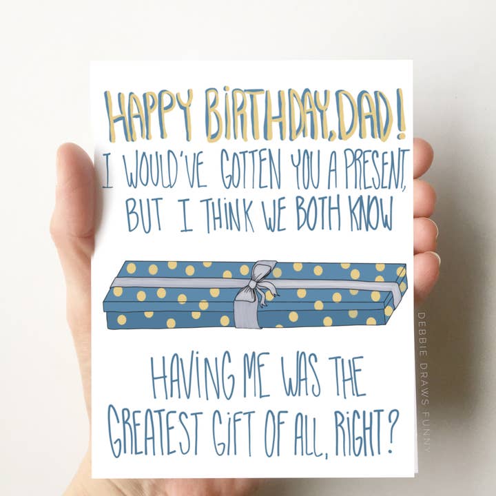 Carte d'anniversaire amusante pour papa pour la vente par Debbie Draws Funny