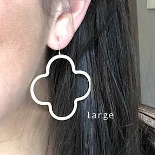 Laalee Jewelry - Wholesale Dangle Earrings - Gold Quatrefoil Earrings