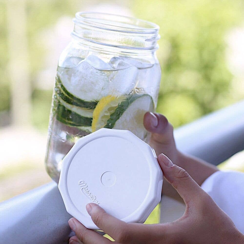 Masontops - Wholesale Food Storage Container - White Tough Top Plastic Mason Jar Lids6