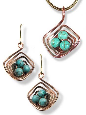 Le Nid Set - Cuivre Angulaire Robin Bleu pour la vente par LeDanse Limited Edition Jewelry