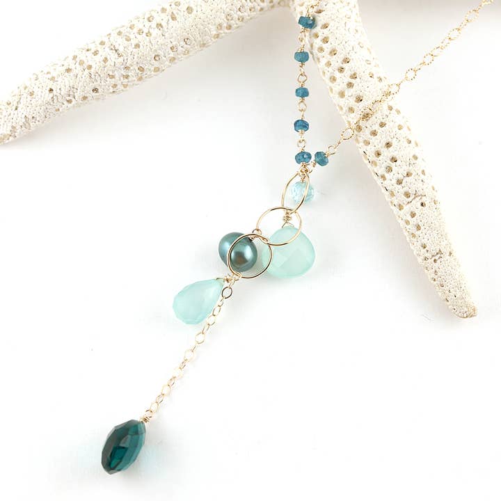 na pali coast aqua necklace for wholesale by Midori Jewelry Hawaii