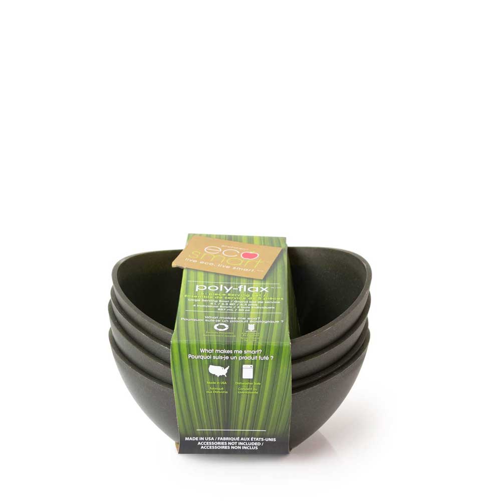 Black EcoSmart™ PolyGlass™ Bistro Bowls set of 4 for wholesale on Faire1