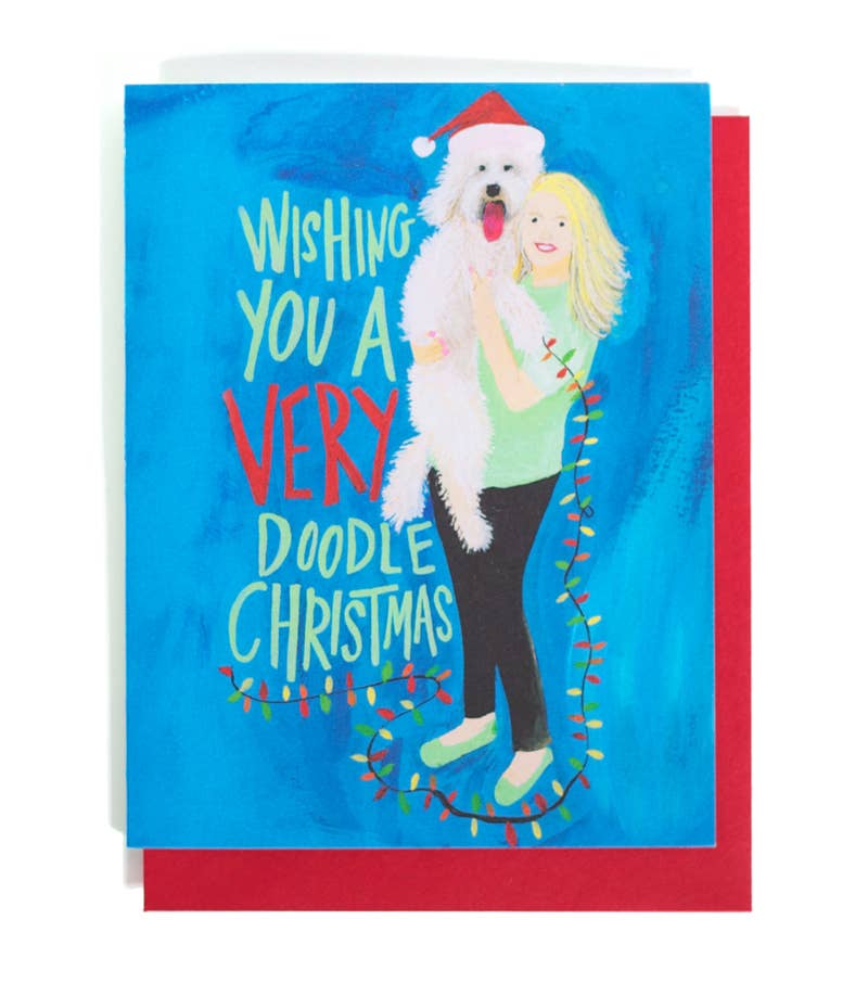Thimblepress - Wholesale Christmas Card - Merry Doodle Single Card0