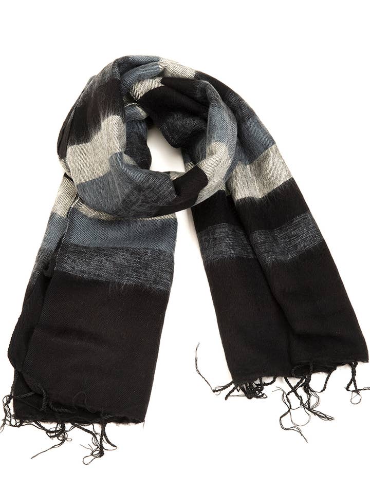 Striped Brushed Woven Shawl for wholesale by Zig Zag Asian Collection