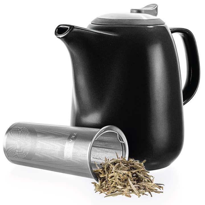 TEALYRA / LUXBE - Wholesale Tea Pot - Daze Black Large Ceramic Teapot With Infuser 47 oz